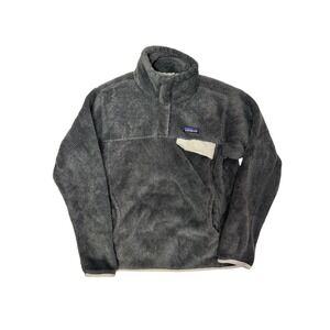 Patagonia Women's Gray Polartec Re-Tool Fleece 1/4 Snap Pullover Jacket Size M